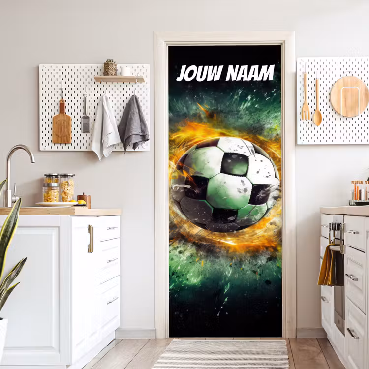 Deursticker met naam - Voetbal - Vlammen - Explosief — 7