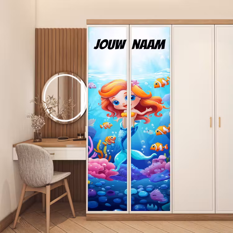 Deursticker met naam - Zeemeermin - Vissen - Kleurrijk — 5