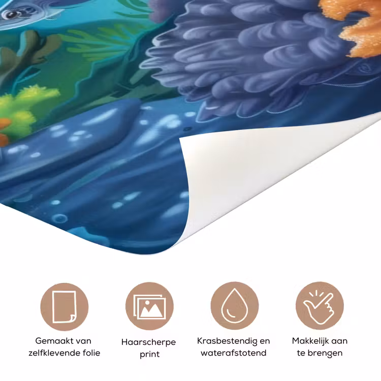 Deursticker met naam - Zeeschildpad - Water - Groen — 3