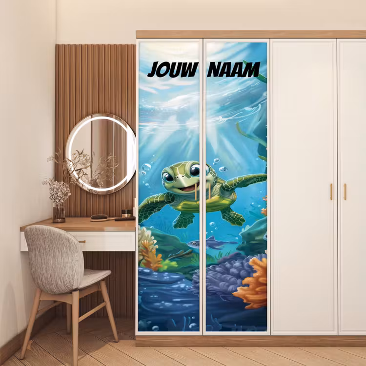 Deursticker met naam - Zeeschildpad - Water - Groen — 5