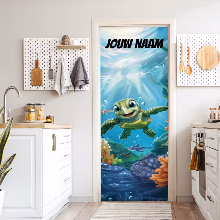 Deursticker met naam - Zeeschildpad - Water - Groen — 7