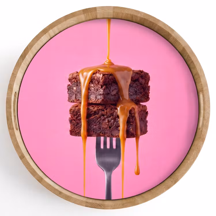 Dienblad - Brownie - Karamel - Eten — 1