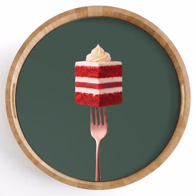 Dienblad - Cake - Vork - Rood — 1