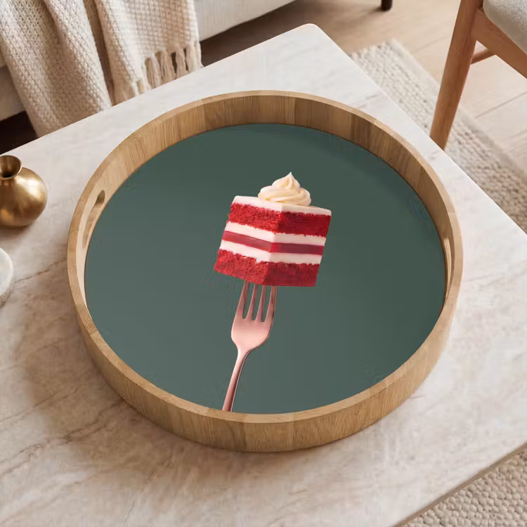 Dienblad - Cake - Vork - Rood — 2