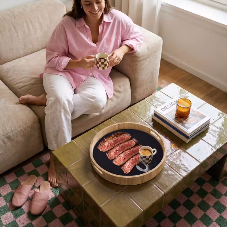 Dienblad - Eten - Rosé - Vork — 6