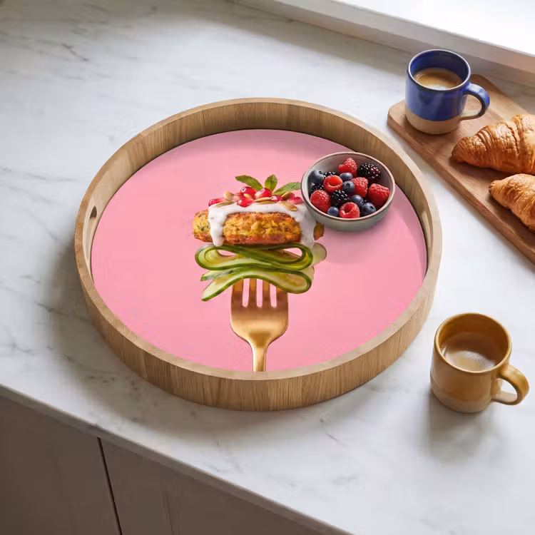 Dienblad - Eten - Vork - Roze — 4