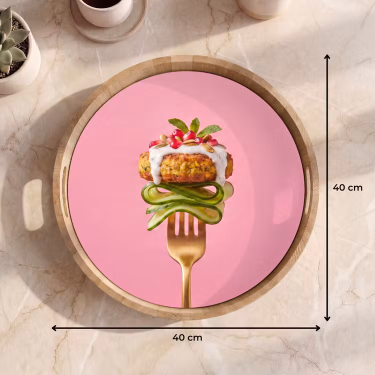Dienblad - Eten - Vork - Roze — 9