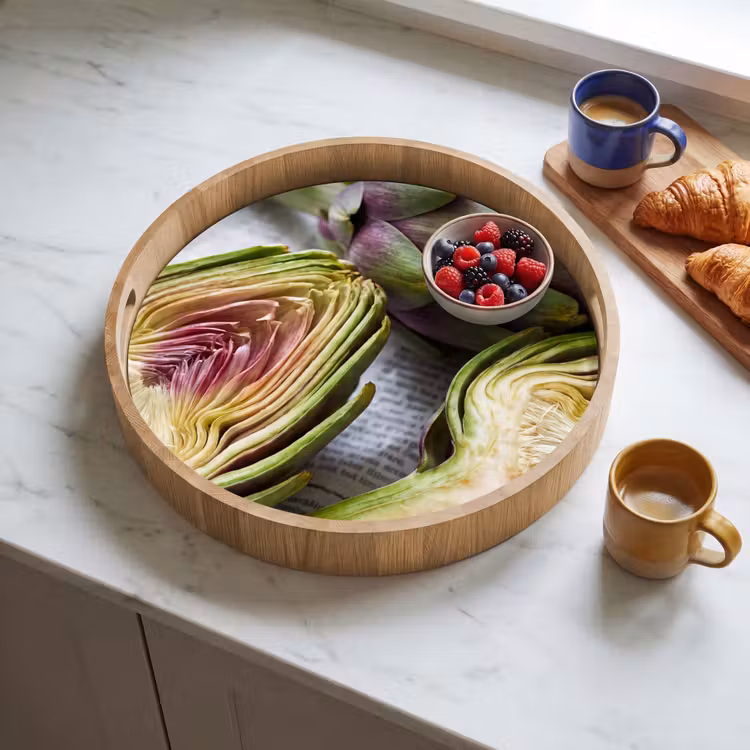 Dienblad - Artisjok - Doorgesneden - Eten — 4
