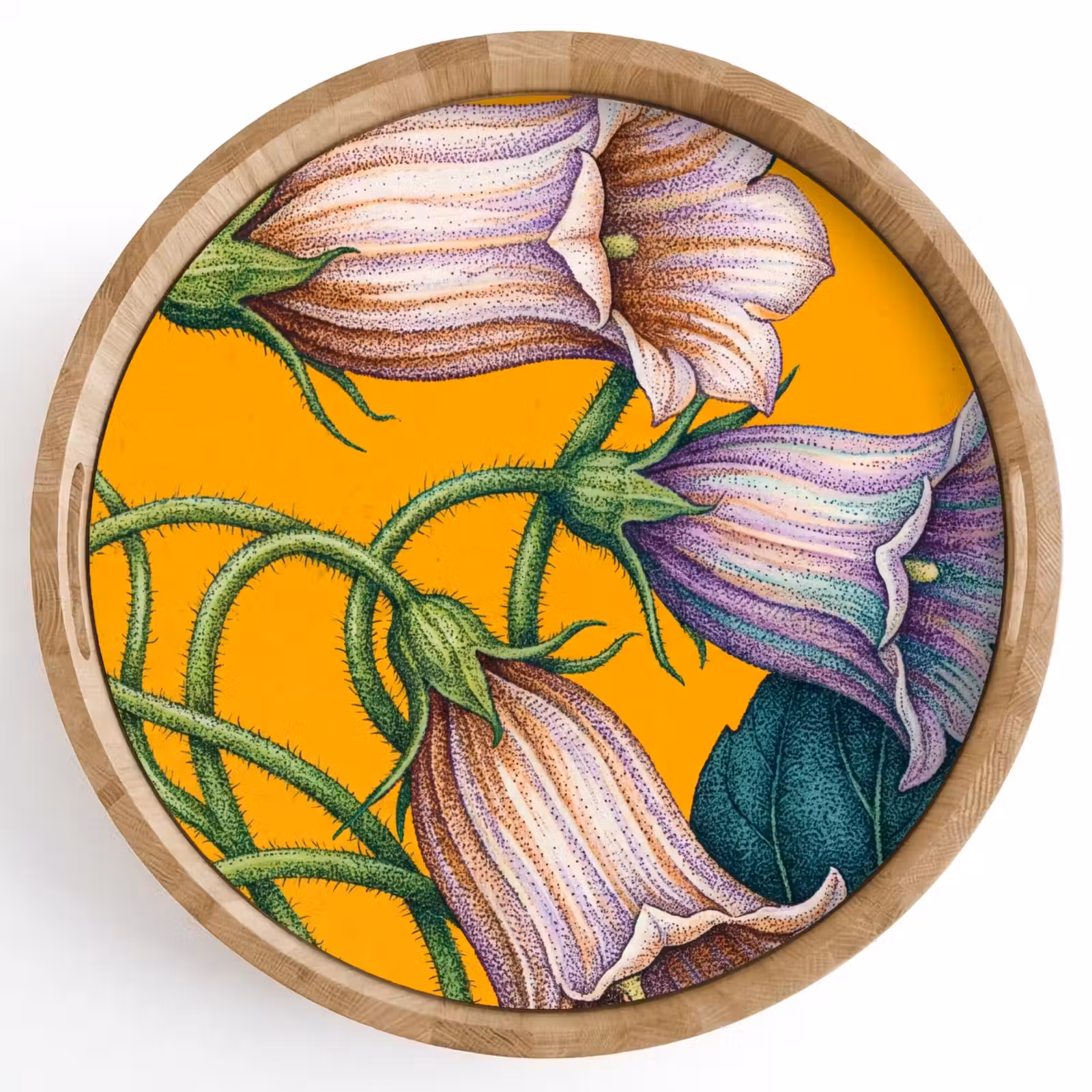 Dienblad - Bloemen - Botanisch - Geel — 1