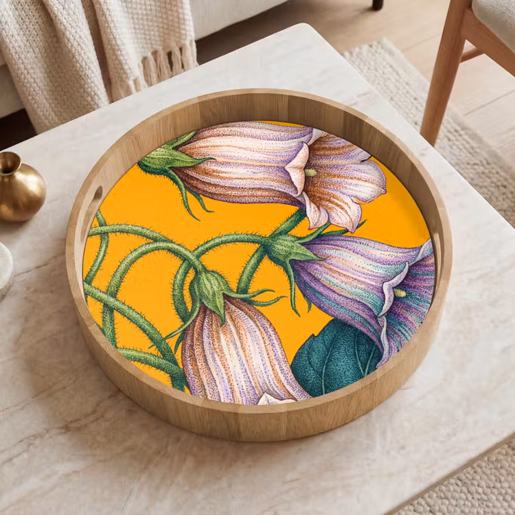 Dienblad - Bloemen - Botanisch - Geel — 2