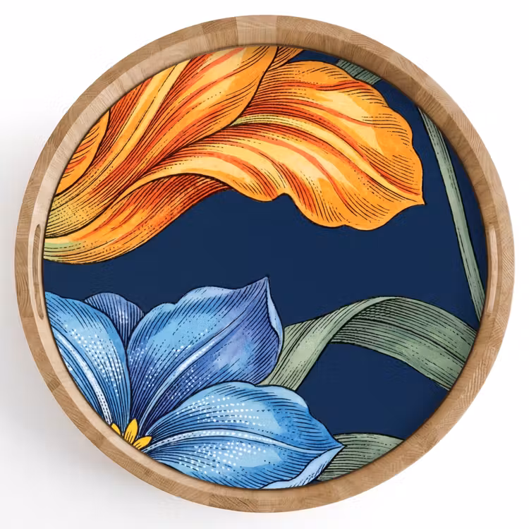 Dienblad - Bloemen - Botanisch - Patroon — 1