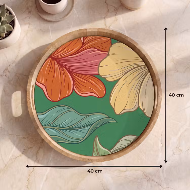 Dienblad - Bloemen - Groen - Illustratie — 9