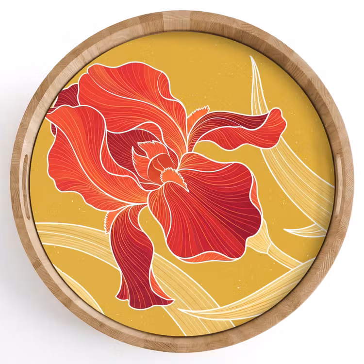 Dienblad - Bloemen - Illustratie - Rood — 1