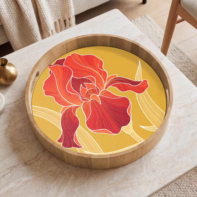 Dienblad - Bloemen - Illustratie - Rood — 2