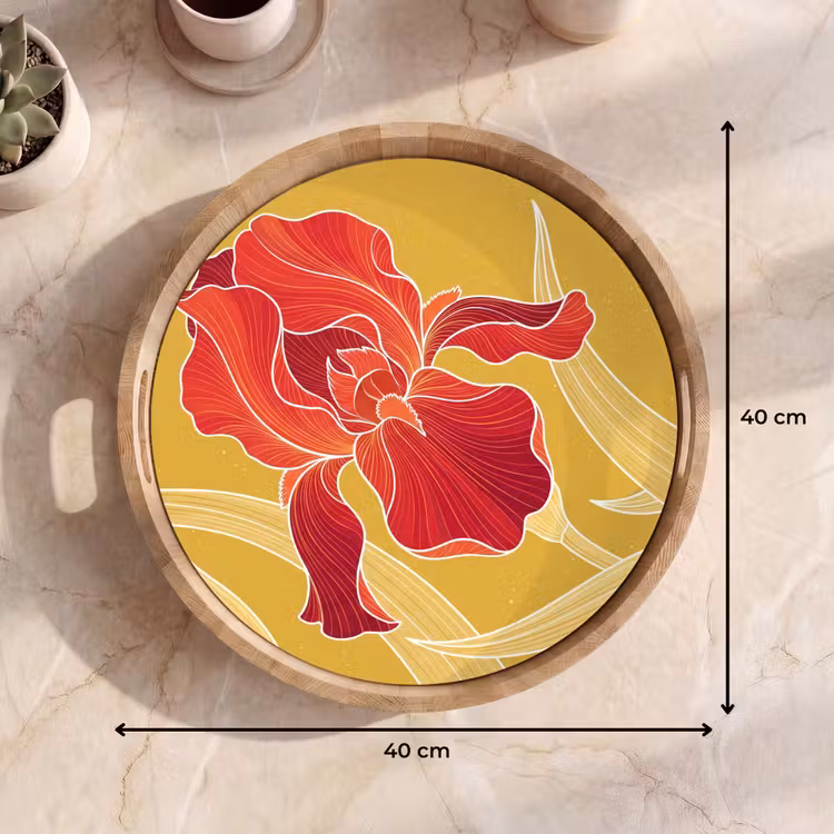 Dienblad - Bloemen - Illustratie - Rood — 9