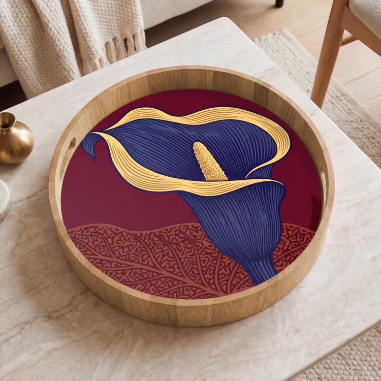 Dienblad - Bloemen - Modern - Paars — 2