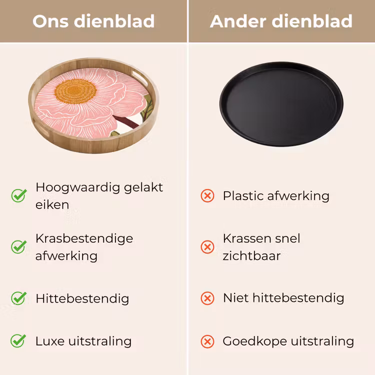 Dienblad - Bloemen - Roze - Illustratie — 3