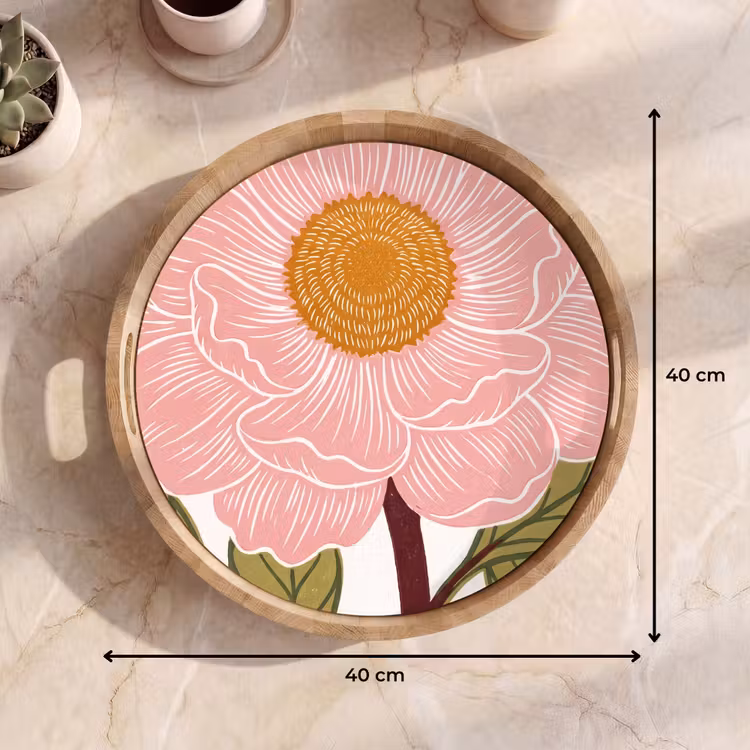 Dienblad - Bloemen - Roze - Illustratie — 9