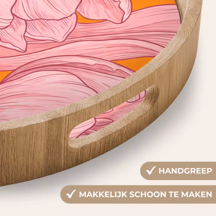 Dienblad - Roze bloemen - Modern — 5