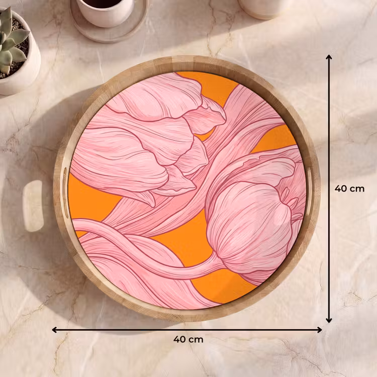 Dienblad - Roze bloemen - Modern — 9