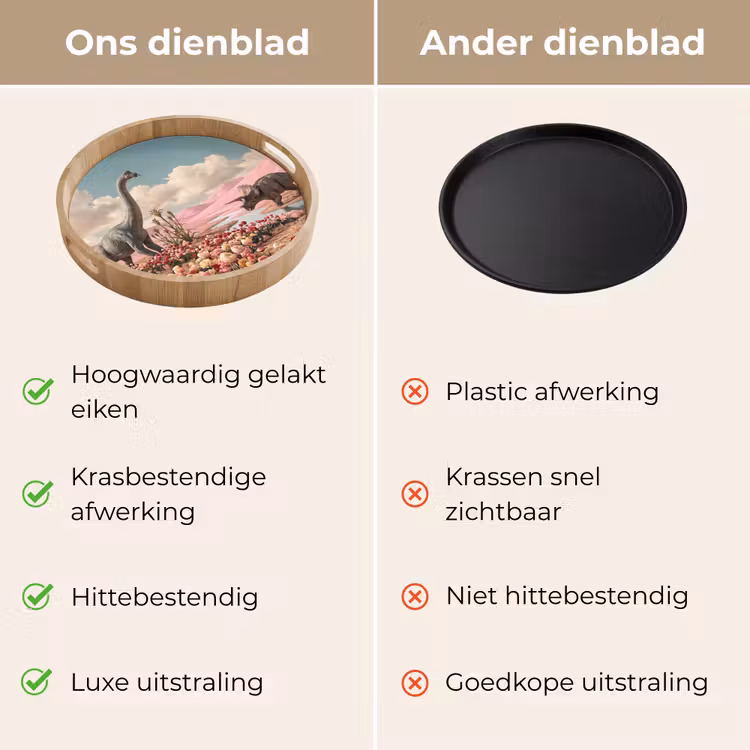 Dienblad - Dinosaurus - Roze - Landschap — 3