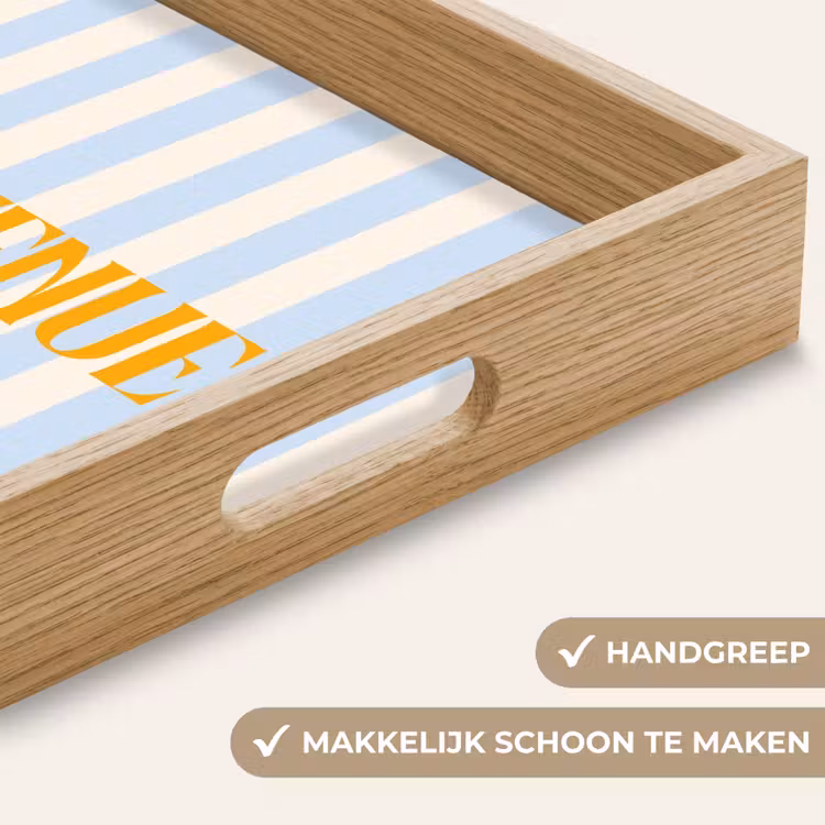 Dienblad - Oranje - Blauw - Strepen - Bienvenue — 5