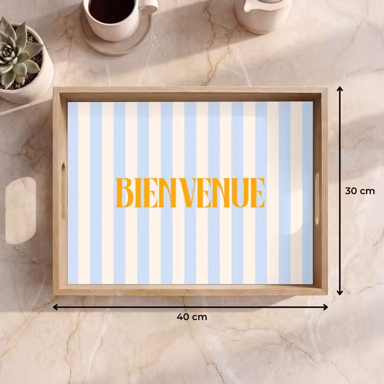 Dienblad - Oranje - Blauw - Strepen - Bienvenue — 9