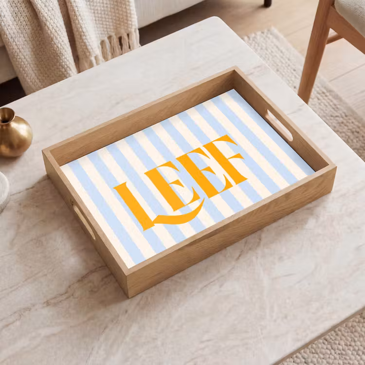 Dienblad - Oranje - Blauw - Strepen - Leef — 2