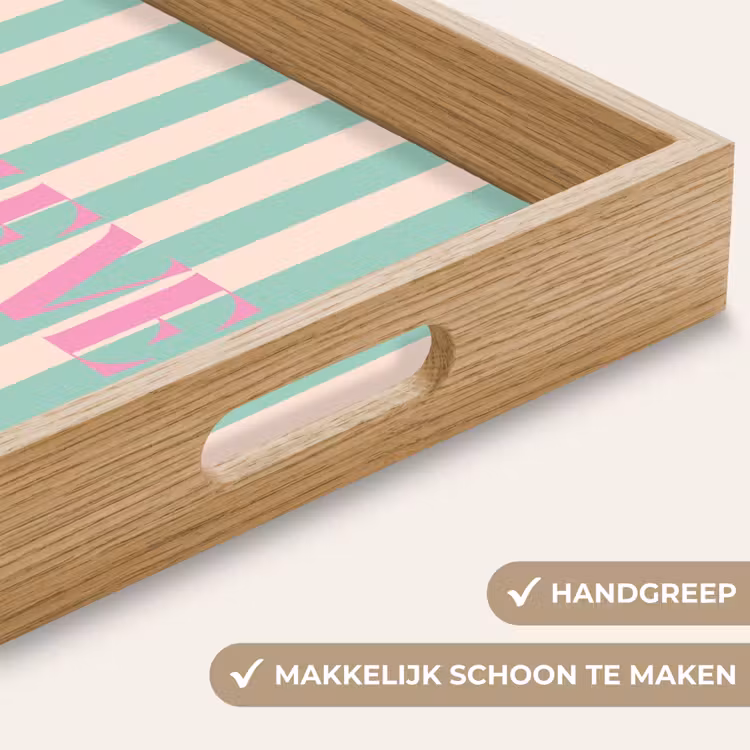 Dienblad - Roze - Groen - Strepen - Believe — 5