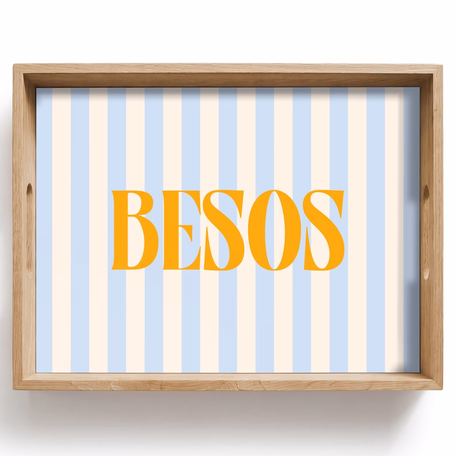 Dienblad - Oranje - Blauw - Strepen - Besos — 1