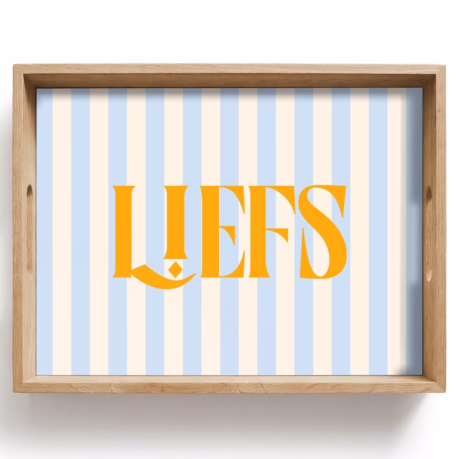 Dienblad - Oranje - Blauw - Strepen - Liefs — 1