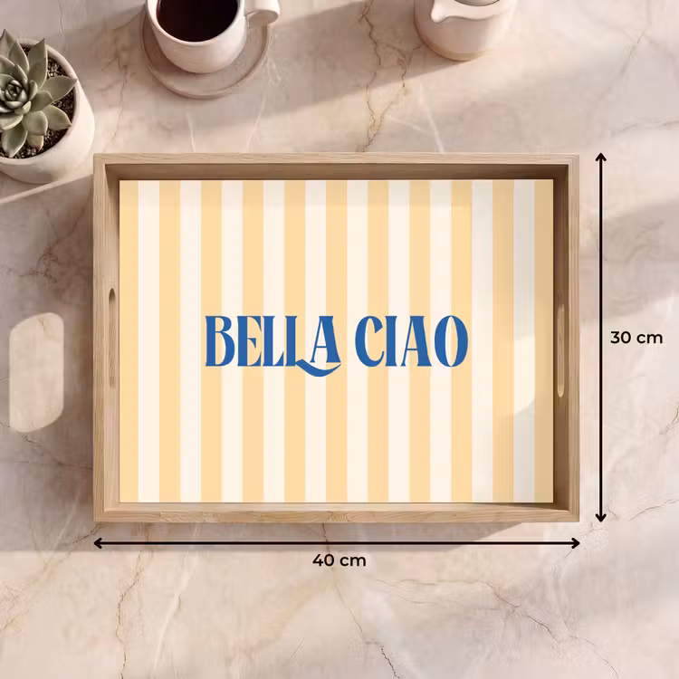 Dienblad - Blauw - Geel - Strepen - Bella Ciao — 9