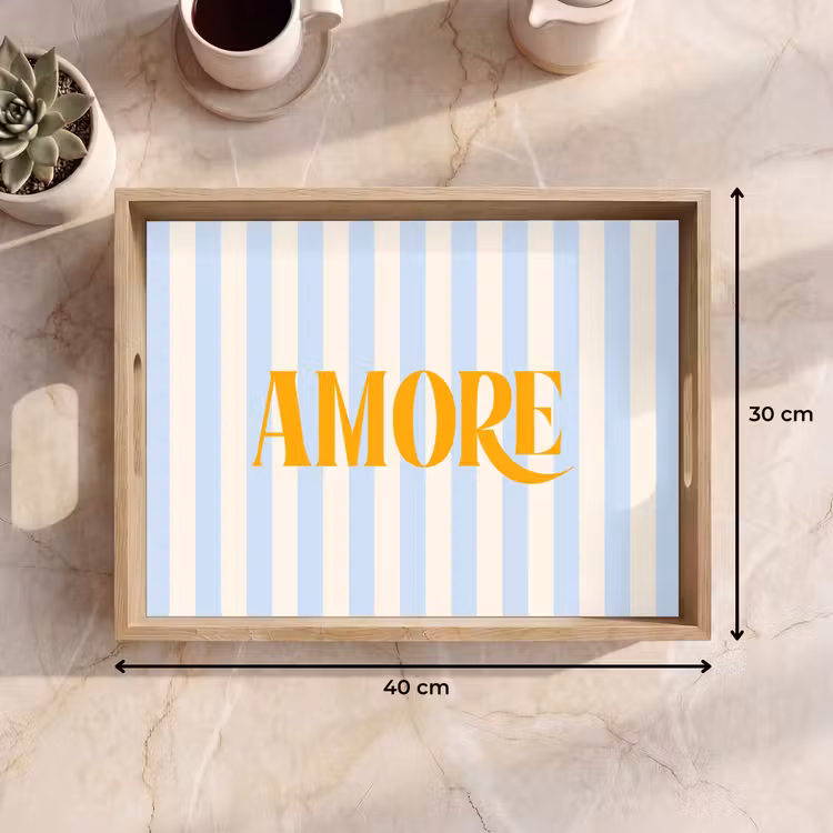 Dienblad - Oranje - Blauw - Strepen - Amore — 9