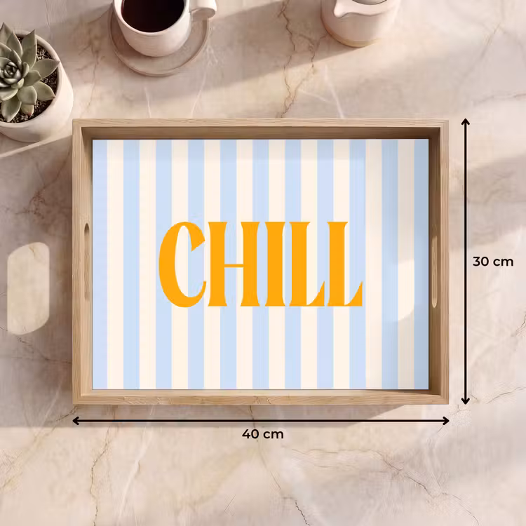 Dienblad - Oranje - Blauw - Strepen - Chill — 9