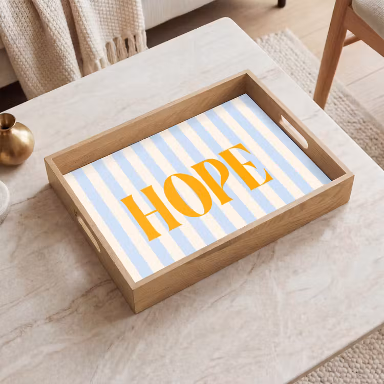 Dienblad - Oranje - Blauw - Strepen - Hope — 2