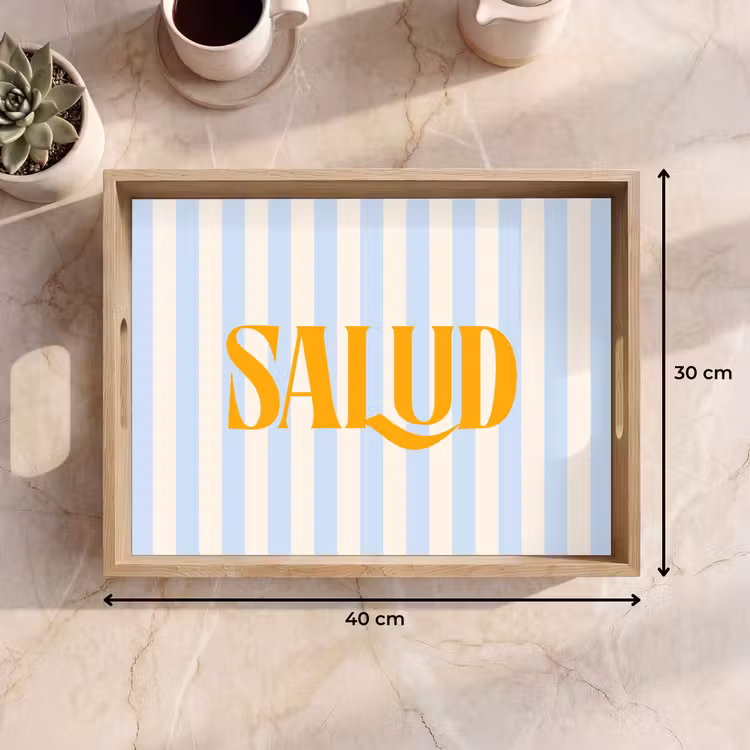 Dienblad - Oranje - Blauw - Strepen - Salud — 9