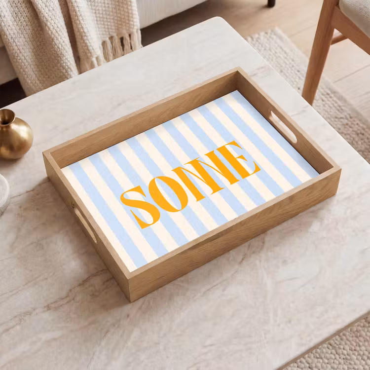 Dienblad - Oranje - Blauw - Strepen - Sonne — 2