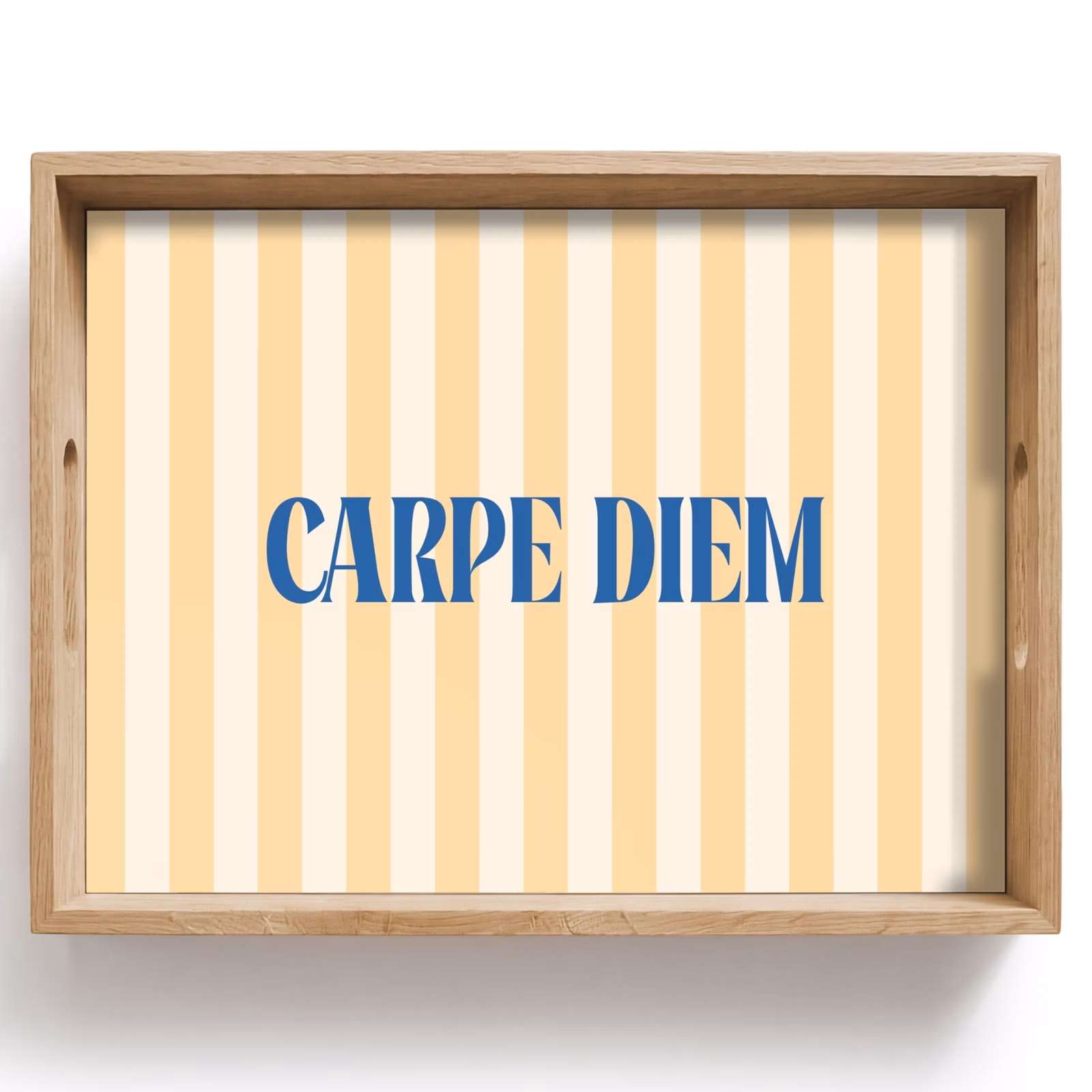 Dienblad - Blauw - Geel - Strepen - Carpe Diem — 1