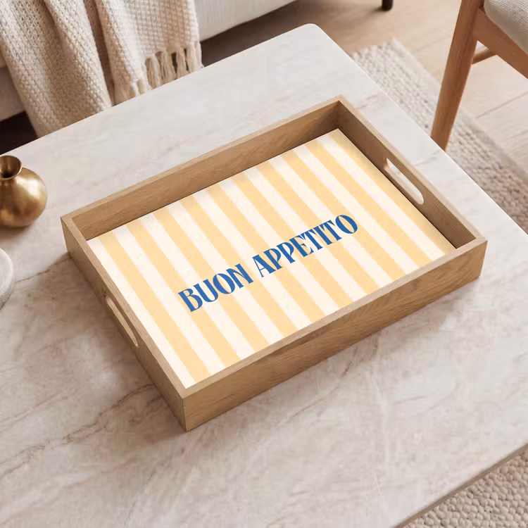 Dienblad - Blauw - Geel - Strepen - Buon Appetito — 2