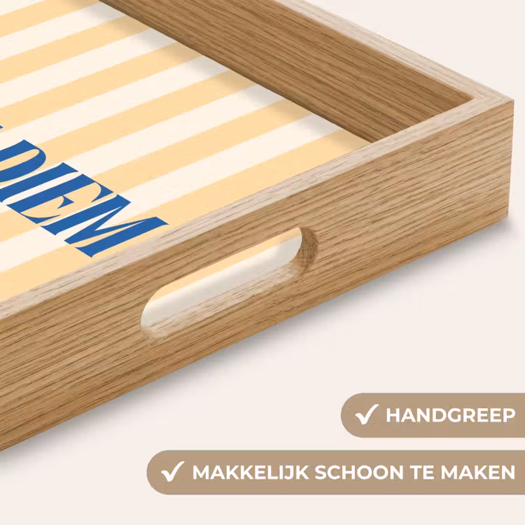 Dienblad - Blauw - Geel - Strepen - Carpe Diem — 5