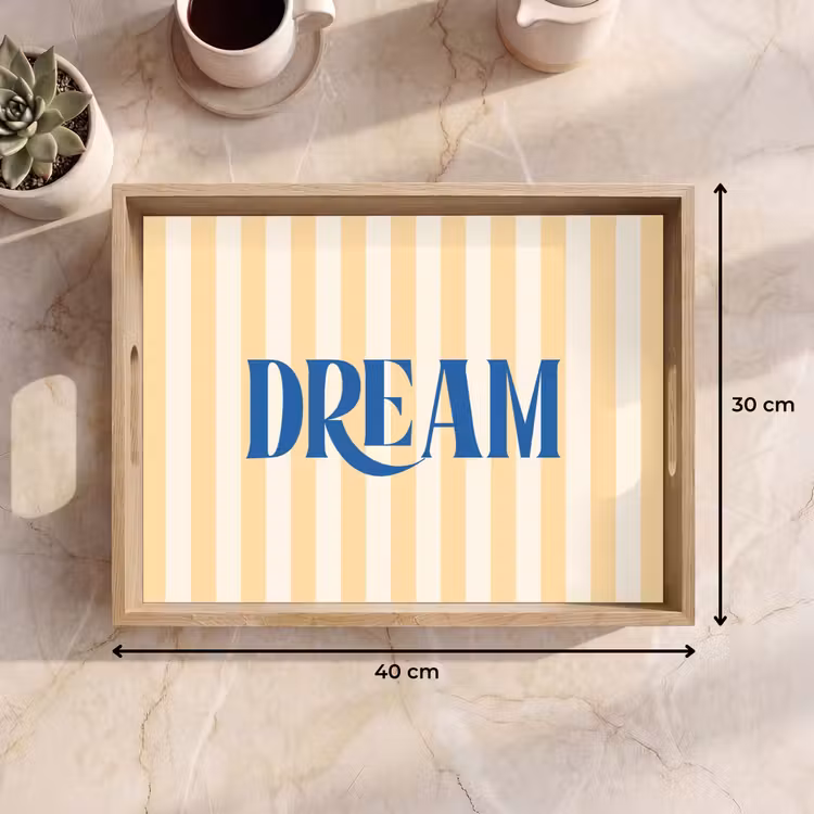 Dienblad - Blauw - Geel - Strepen - Dream — 9
