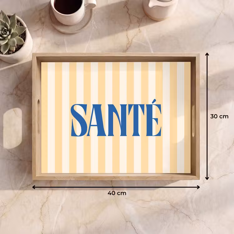 Dienblad - Blauw - Geel - Strepen - Santé — 9