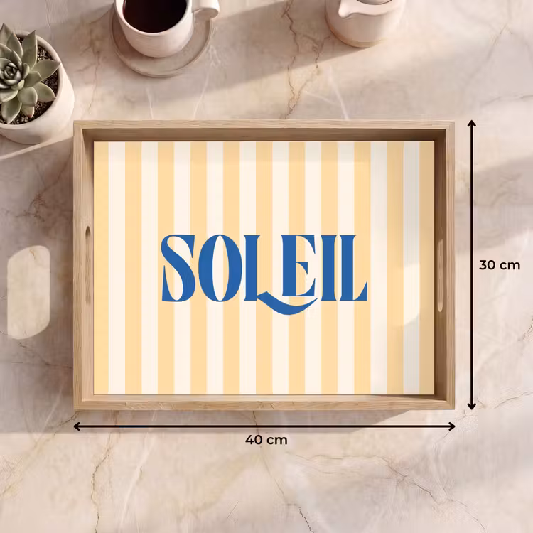 Dienblad - Blauw - Geel - Strepen - Soleil — 9