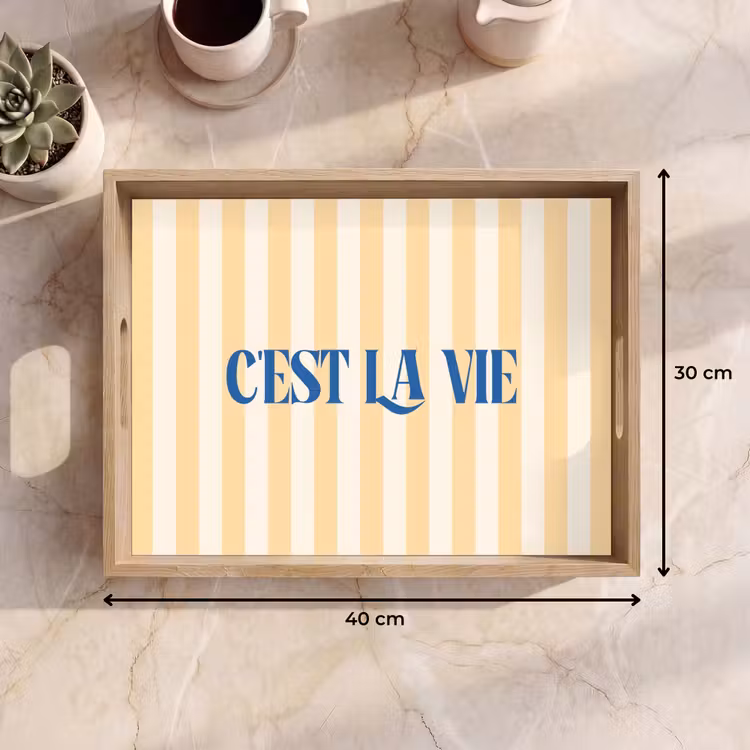 Dienblad - Blauw - Geel - Strepen - C'est La Vie — 9