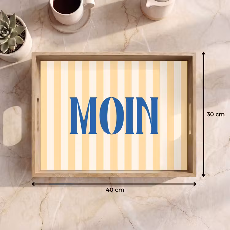 Dienblad - Blauw - Geel - Strepen - Moin — 9