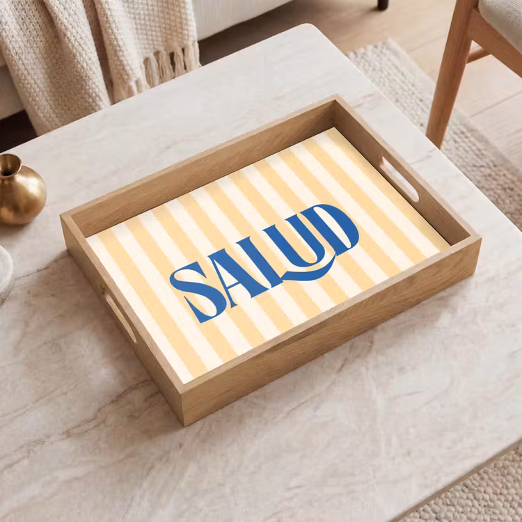 Dienblad - Blauw - Geel - Strepen - Salud — 2