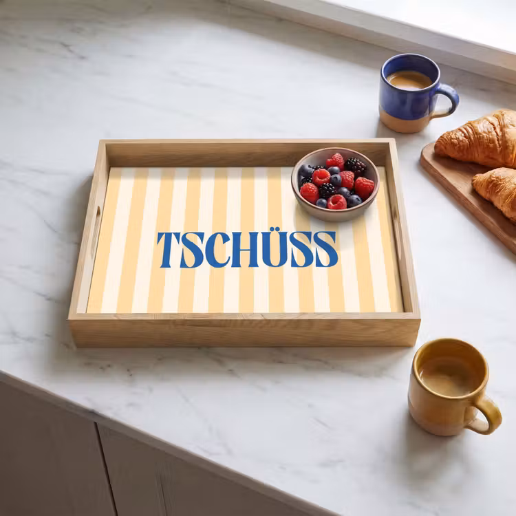 Dienblad - Blauw - Geel - Strepen - Tschüss — 4