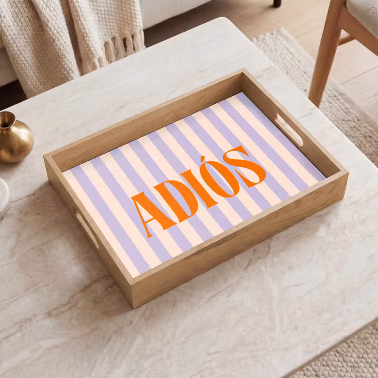 Dienblad - Lila - Oranje - Strepen - Adiós — 2