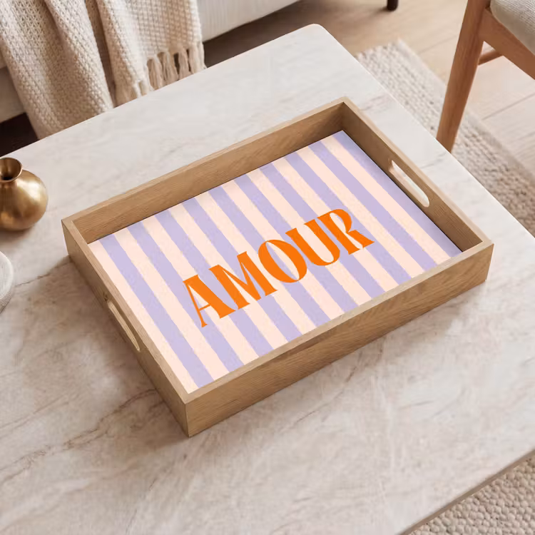 Dienblad - Lila - Oranje - Strepen - Amour — 2