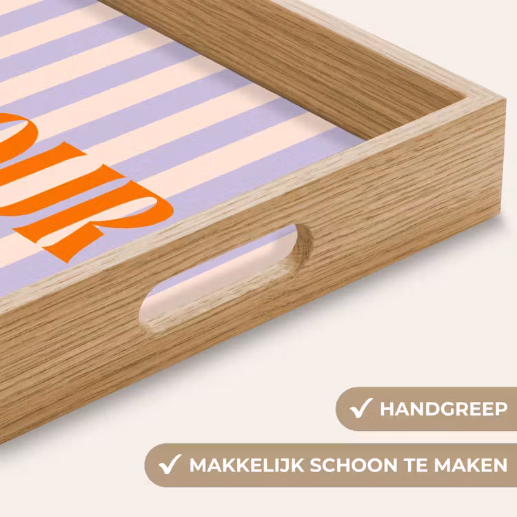 Dienblad - Lila - Oranje - Strepen - Amour — 5